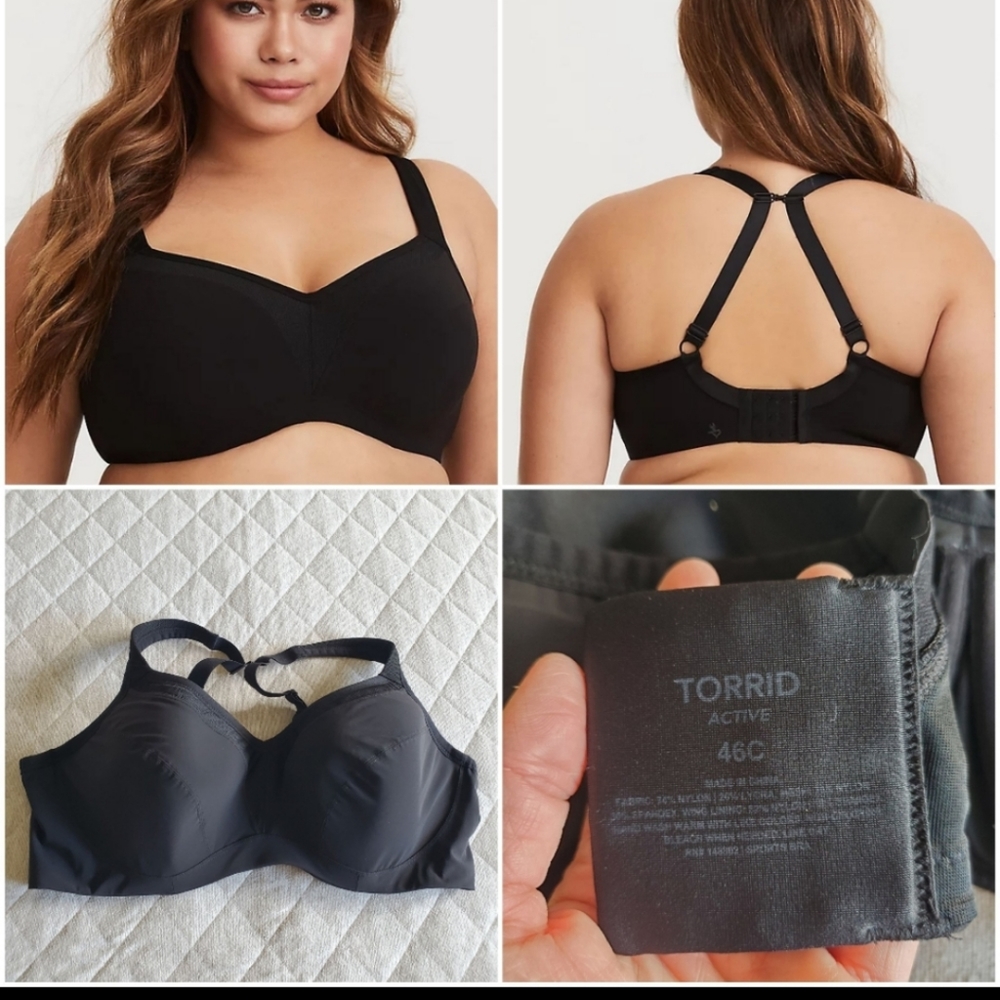 Torrid Black Lightly Lined Underwire Sports Bra